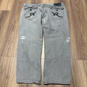 Vintage Y2K Rocawear Jeans Mens 48x34 (46x29) Gray Baggy Hip Hop Skate